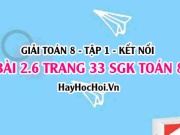 Giải bài 2.6 trang 33 Toán 8 Tập 1 SGK Kết nối tri thức